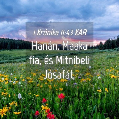 Picture 04 - 1 Krónika 11:43 KAR - Hanán, Maaka fia, és Mitnibeli - Bible Verse Picture