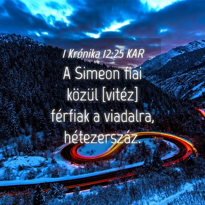 Picture 04 - 1 Krónika 12:25 KAR - A Simeon fiai közül [vitéz] férfiak a - Bible Verse Picture