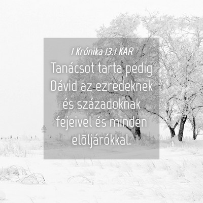 Picture 04 - 1 Krónika 13:1 KAR - Tanácsot tarta pedig Dávid az ezredeknek és - Bible Verse Picture