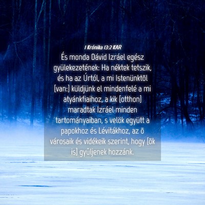 Picture 04 - 1 Krónika 13:2 KAR - És monda Dávid Izráel egész gyülekezetének: - Bible Verse Picture