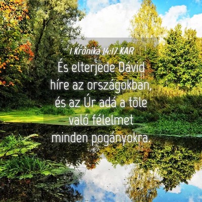 Picture 04 - 1 Krónika 14:17 KAR - És elterjede Dávid híre az országokban, és - Bible Verse Picture