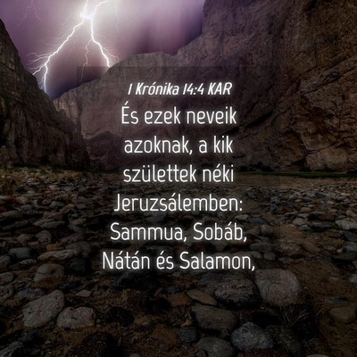 Picture 04 - 1 Krónika 14:4 KAR - És ezek neveik azoknak, a kik születtek néki - Bible Verse Picture