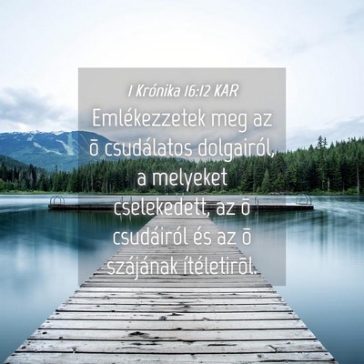 Picture 04 - 1 Krónika 16:12 KAR - Emlékezzetek meg az õ csudálatos dolgairól, a - Bible Verse Picture