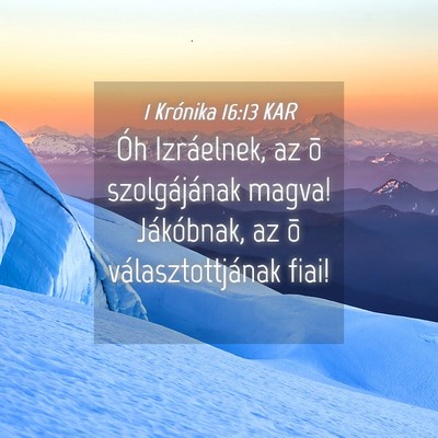 Picture 04 - 1 Krónika 16:13 KAR - Óh Izráelnek, az õ szolgájának magva! - Bible Verse Picture