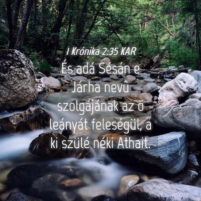 Picture 04 - 1 Krónika 2:35 KAR - És adá Sésán e Járha nevû szolgájának az - Bible Verse Picture