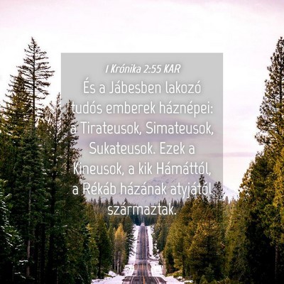 Picture 04 - 1 Krónika 2:55 KAR - És a Jábesben lakozó tudós emberek - Bible Verse Picture