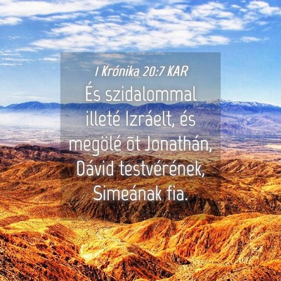 Picture 04 - 1 Krónika 20:7 KAR - És szidalommal illeté Izráelt, és megölé - Bible Verse Picture