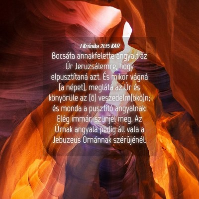 Picture 04 - 1 Krónika 21:15 KAR - Bocsáta annakfelette angyalt az Úr - Bible Verse Picture