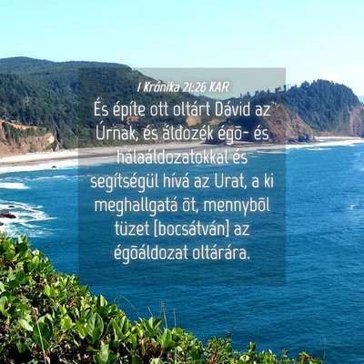 Picture 04 - 1 Krónika 21:26 KAR - És építe ott oltárt Dávid az Úrnak, és - Bible Verse Picture