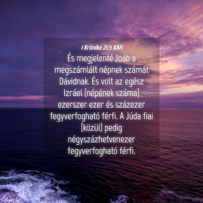 Picture 04 - 1 Krónika 21:5 KAR - És megjelenté Joáb a megszámlált népnek - Bible Verse Picture