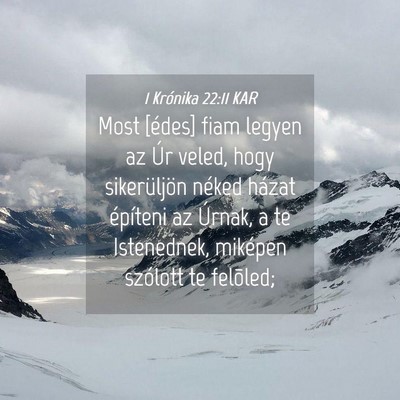 Picture 04 - 1 Krónika 22:11 KAR - Most [édes] fiam legyen az Úr veled, hogy - Bible Verse Picture