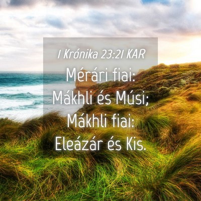 Picture 04 - 1 Krónika 23:21 KAR - Mérári fiai: Mákhli és Músi; Mákhli fiai: - Bible Verse Picture