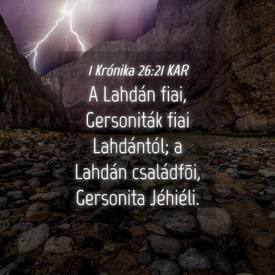 Picture 04 - 1 Krónika 26:21 KAR - A Lahdán fiai, Gersoniták fiai Lahdántól; a - Bible Verse Picture
