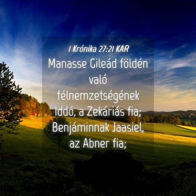 Picture 04 - 1 Krónika 27:21 KAR - Manasse Gileád földén való - Bible Verse Picture