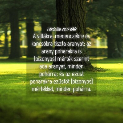 Picture 04 - 1 Krónika 28:17 KAR - A villákra, medenczékre és kancsókra tiszta - Bible Verse Picture