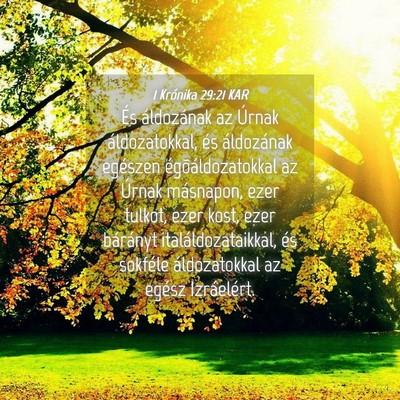 Picture 04 - 1 Krónika 29:21 KAR - És áldozának az Úrnak áldozatokkal, és - Bible Verse Picture