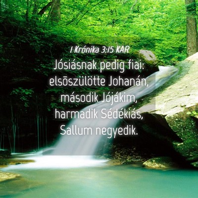 Picture 04 - 1 Krónika 3:15 KAR - Jósiásnak pedig fiai: elsõszülötte Johanán, - Bible Verse Picture