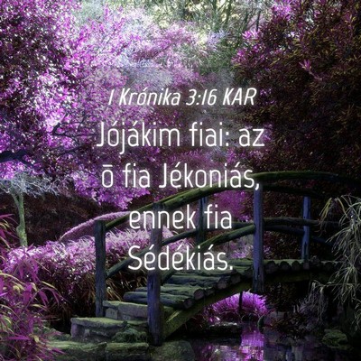 Picture 04 - 1 Krónika 3:16 KAR - Jójákim fiai: az õ fia Jékoniás, ennek fia - Bible Verse Picture