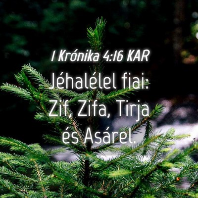 Picture 04 - 1 Krónika 4:16 KAR - Jéhalélel fiai: Zif, Zifa, Tirja és - Bible Verse Picture