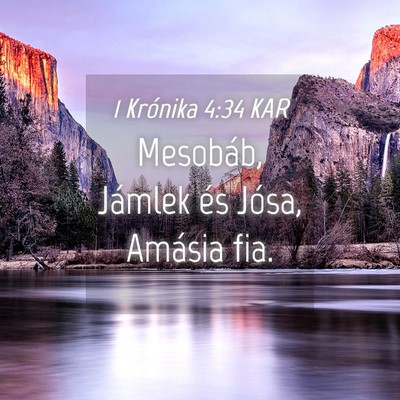 Picture 04 - 1 Krónika 4:34 KAR - Mesobáb, Jámlek és Jósa, Amásia - Bible Verse Picture