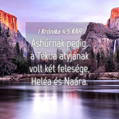 Picture 04 - 1 Krónika 4:5 KAR - Ashúrnak pedig, a Tékoa atyjának volt két - Bible Verse Picture