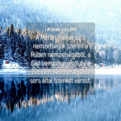 Picture 04 - 1 Krónika 6:63 KAR - A Mérári fiainak az õ nemzetségök szerint a - Bible Verse Picture