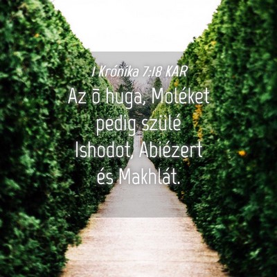Picture 04 - 1 Krónika 7:18 KAR - Az õ huga, Moléket pedig szülé Ishodot, - Bible Verse Picture