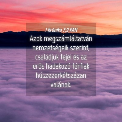 Picture 04 - 1 Krónika 7:9 KAR - Azok megszámláltatván nemzetségeik szerint, - Bible Verse Picture