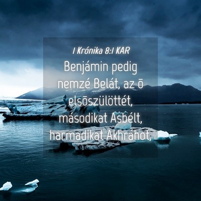 Picture 04 - 1 Krónika 8:1 KAR - Benjámin pedig nemzé Belát, az õ - Bible Verse Picture