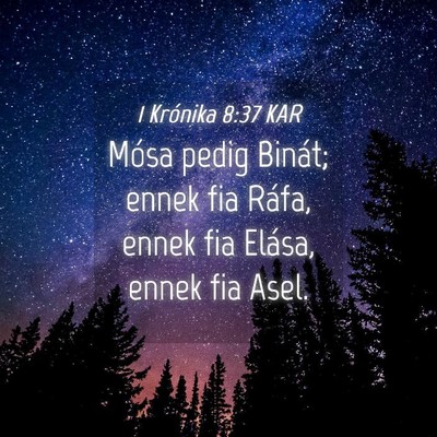 Picture 04 - 1 Krónika 8:37 KAR - Mósa pedig Binát; ennek fia Ráfa, ennek fia - Bible Verse Picture