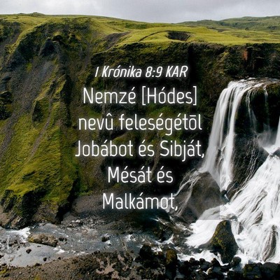 Picture 04 - 1 Krónika 8:9 KAR - Nemzé [Hódes] nevû feleségétõl Jobábot és - Bible Verse Picture