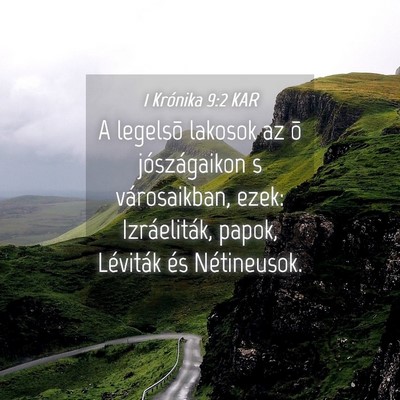 Picture 04 - 1 Krónika 9:2 KAR - A legelsõ lakosok az õ jószágaikon s - Bible Verse Picture