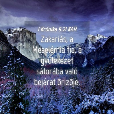Picture 04 - 1 Krónika 9:21 KAR - Zakariás, a Meselémia fia, a gyülekezet - Bible Verse Picture