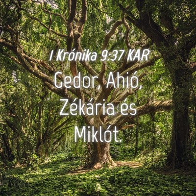 Picture 04 - 1 Krónika 9:37 KAR - Gedor, Ahió, Zékária és - Bible Verse Picture