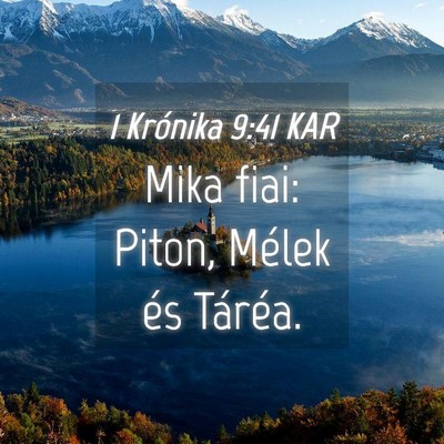 Picture 04 - 1 Krónika 9:41 KAR - Mika fiai: Piton, Mélek és - Bible Verse Picture