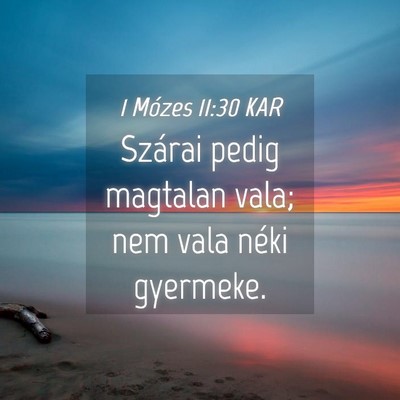 Picture 04 - 1 Mózes 11:30 KAR - Szárai pedig magtalan vala; nem vala néki - Bible Verse Picture