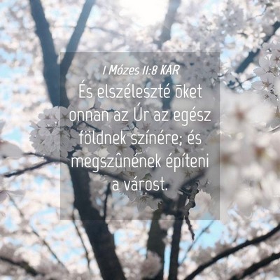 Picture 04 - 1 Mózes 11:8 KAR - És elszéleszté õket onnan az Úr az egész - Bible Verse Picture
