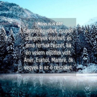 Picture 04 - 1 Mózes 14:24 KAR - Semmi egyebet, csupán a legények élelmét, és - Bible Verse Picture