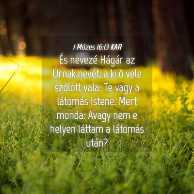 Picture 04 - 1 Mózes 16:13 KAR - És nevezé Hágár az Úrnak nevét, a ki õ - Bible Verse Picture