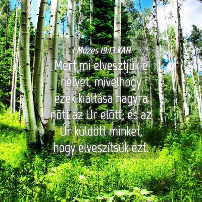Picture 04 - 1 Mózes 19:13 KAR - Mert mi elvesztjük e helyet, mivelhogy ezek - Bible Verse Picture