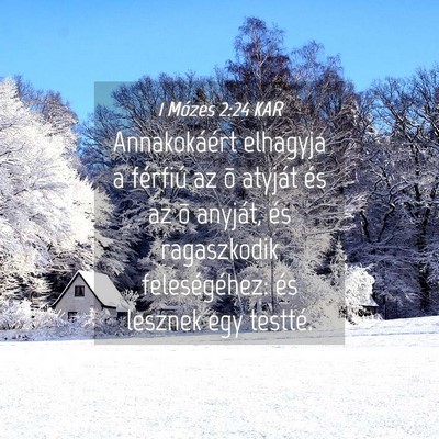 Picture 04 - 1 Mózes 2:24 KAR - Annakokáért elhagyja a férfiú az õ atyját - Bible Verse Picture
