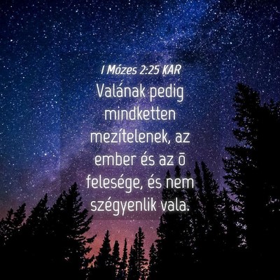 Picture 04 - 1 Mózes 2:25 KAR - Valának pedig mindketten mezítelenek, az ember - Bible Verse Picture