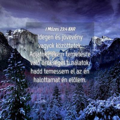 Picture 04 - 1 Mózes 23:4 KAR - Idegen és jövevény vagyok közöttetek: - Bible Verse Picture
