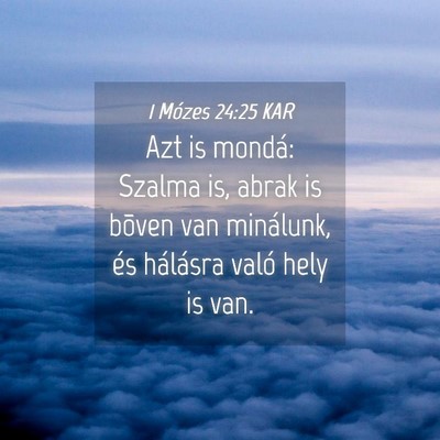 Picture 04 - 1 Mózes 24:25 KAR - Azt is mondá: Szalma is, abrak is bõven van - Bible Verse Picture