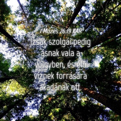 Picture 04 - 1 Mózes 26:19 KAR - Izsák szolgái pedig ásnak vala a völgyben, - Bible Verse Picture