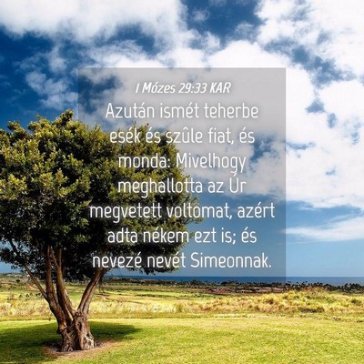 Picture 04 - 1 Mózes 29:33 KAR - Azután ismét teherbe esék és szûle fiat, és - Bible Verse Picture