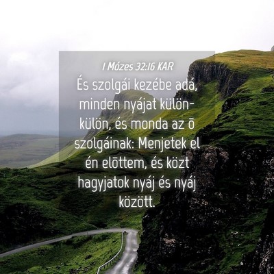 Picture 04 - 1 Mózes 32:16 KAR - És szolgái kezébe adá, minden nyájat - Bible Verse Picture