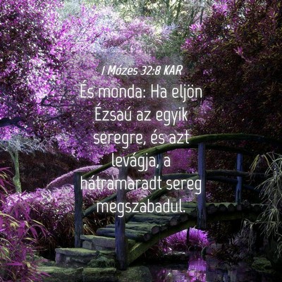 Picture 04 - 1 Mózes 32:8 KAR - És monda: Ha eljön Ézsaú az egyik seregre, - Bible Verse Picture