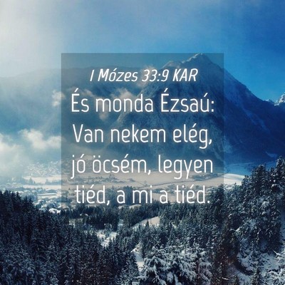 Picture 04 - 1 Mózes 33:9 KAR - És monda Ézsaú: Van nekem elég, jó öcsém, - Bible Verse Picture