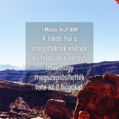Picture 04 - 1 Mózes 34:27 KAR - A Jákób fiai a megölteknek esének és - Bible Verse Picture